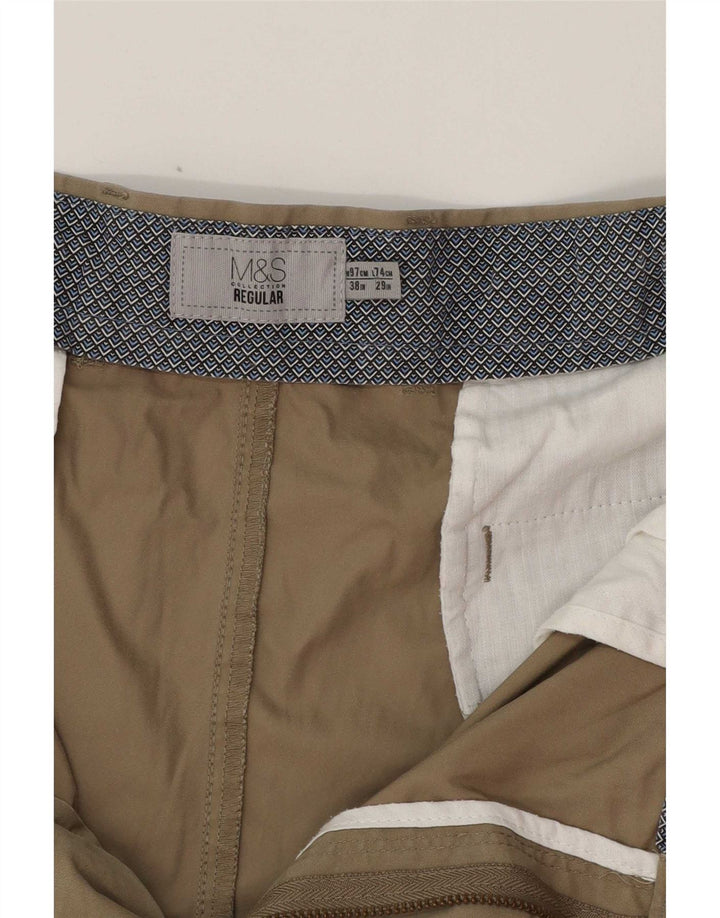 Marks & Spencer Herre Regular Fit Casual Bukser W38 L29 Beige Bomuld