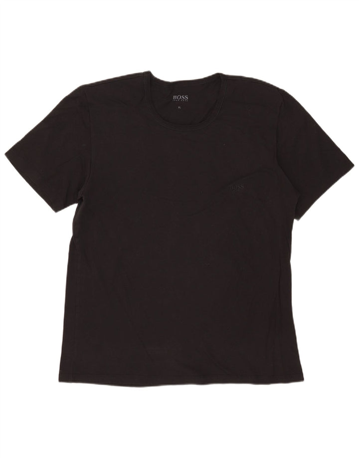 Hugo Boss Herre T-Shirt Top XL Sort Bomuld