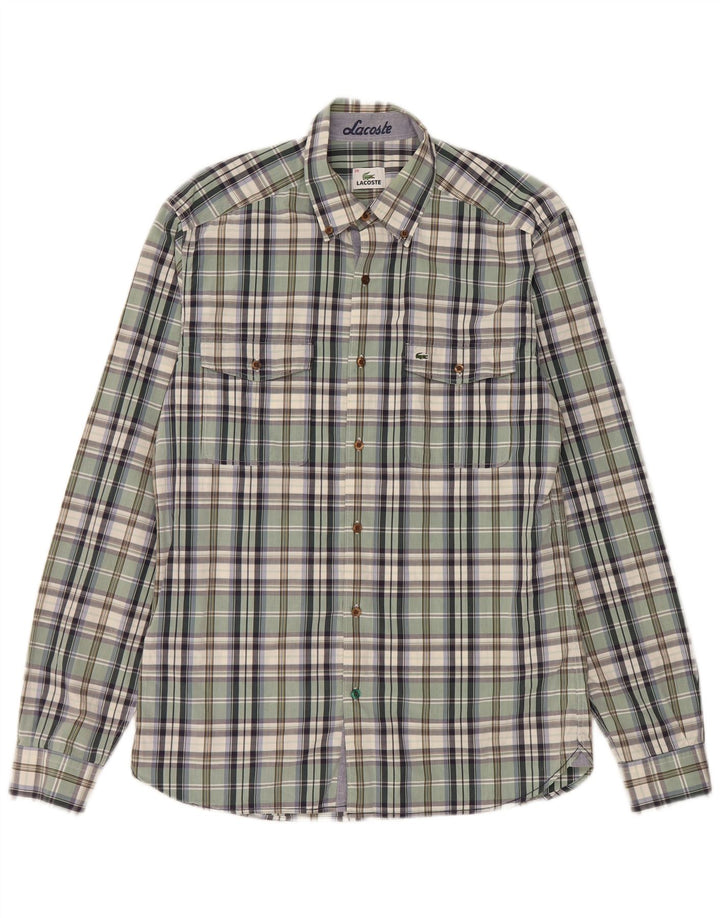 Lacoste Herreskjorte str. 39 Medium Grøn Plaid Bomuld