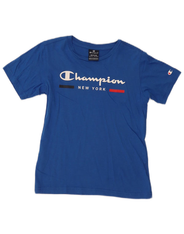 CHAMPION Drenge Grafisk T-Shirt Top 9-10 år Medium Blå