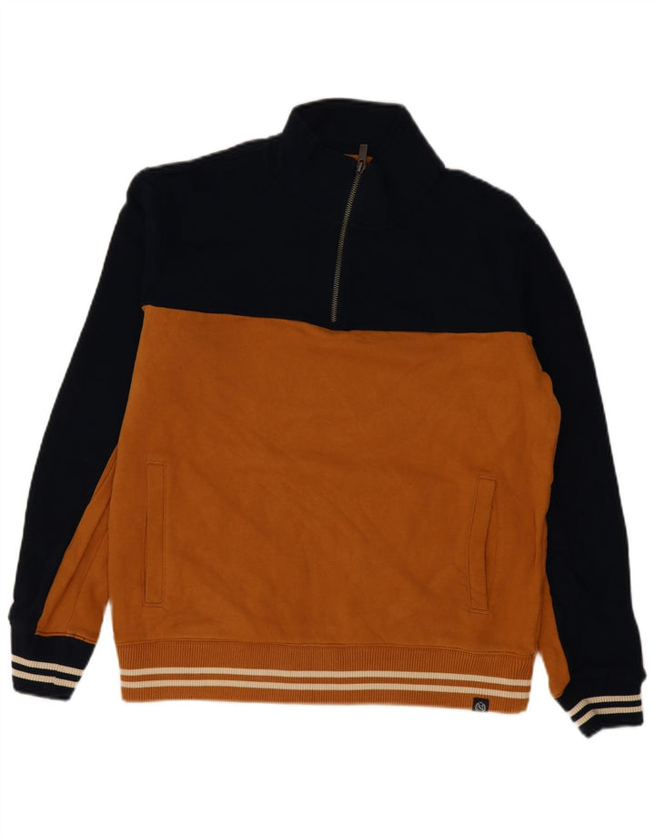 Marks & Spencer Sweatshirt med lynlås til mænd, stor gul farveblok