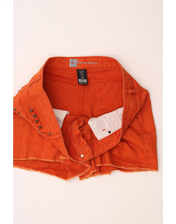 MOSSIMO Womens Denim Hot Pants US 14 XL W38  Orange Cotton Vintage Mossimo and Second-Hand Mossimo from Messina Hembry 