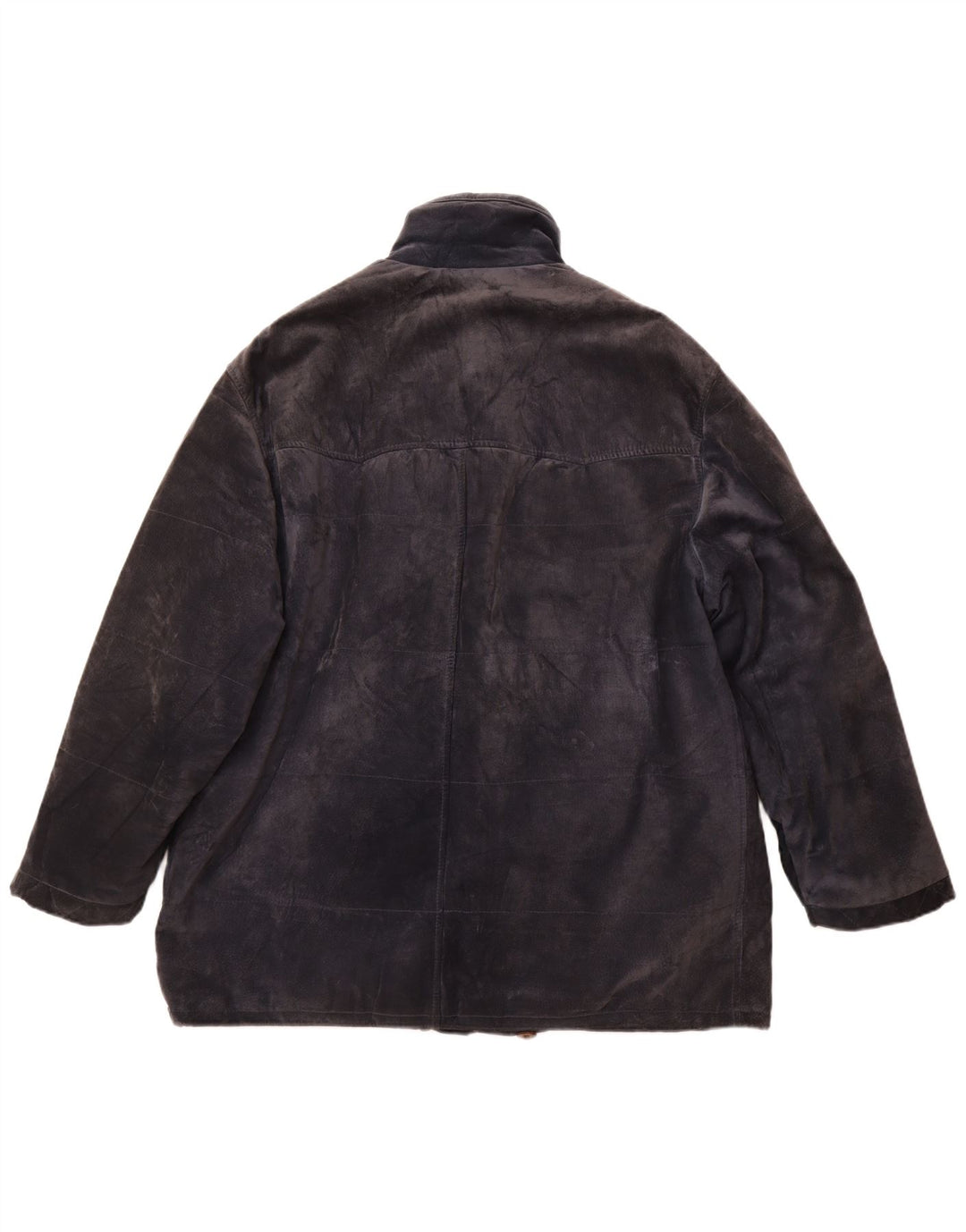 Vintage herre ruskind vindjakke IT 52 XL marineblåt læder