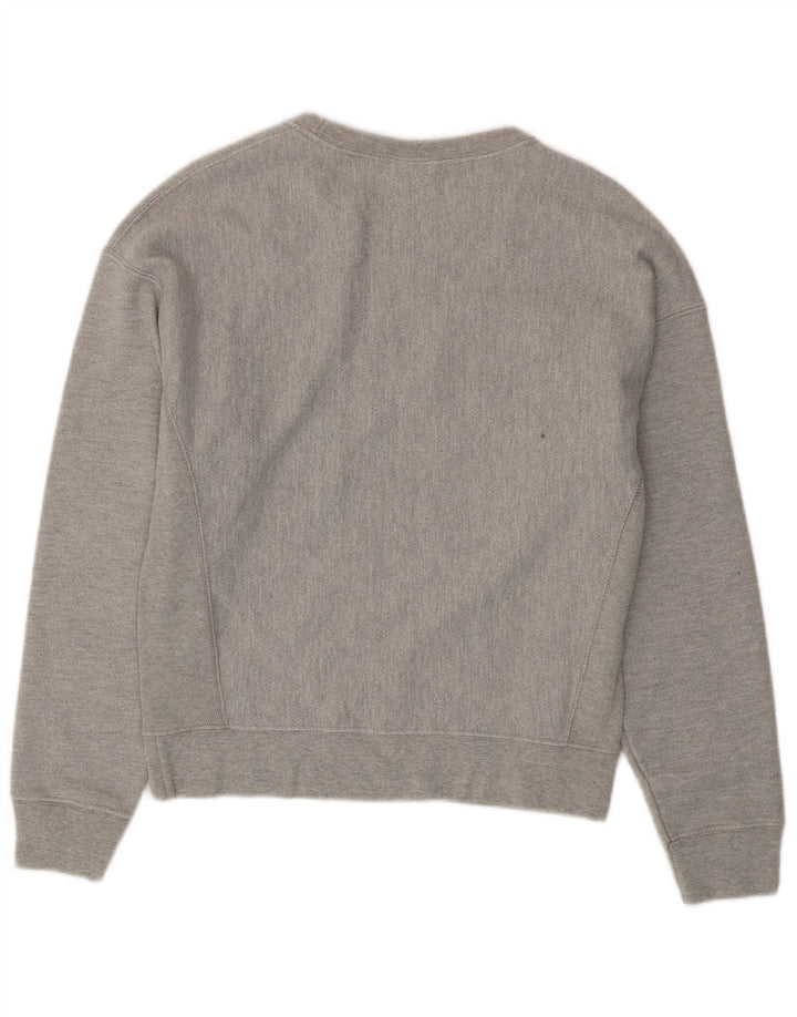 CHAMPION Dame Grafisk Sweatshirt Jumper UK 14 Medium Grey Bomuld
