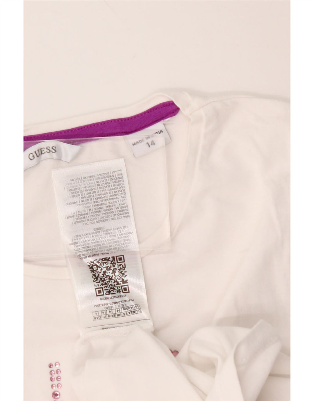 GUESS Piger Grafisk T-Shirt Top 13-14 År Hvid Bomuld