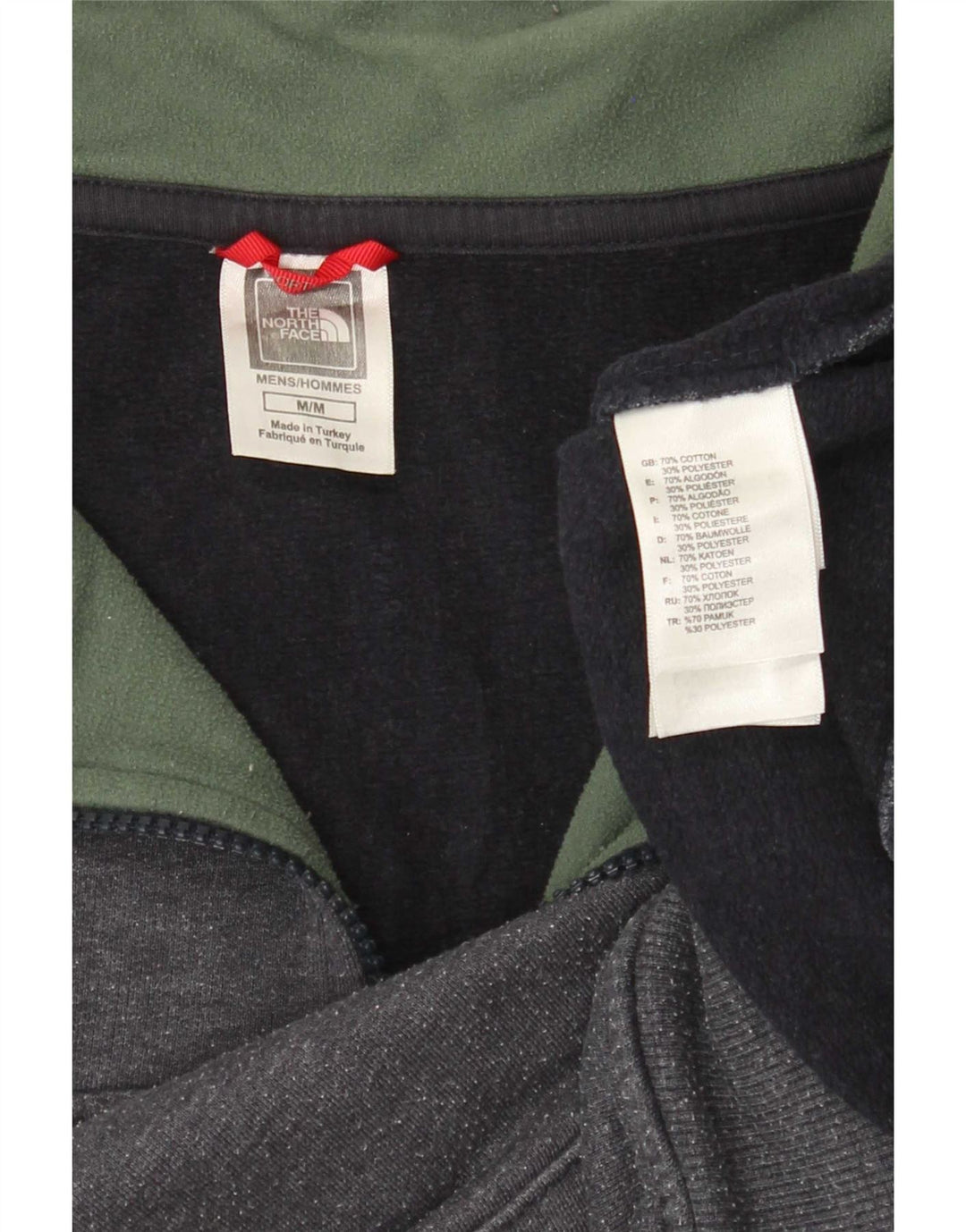 The North Face Herre Zip Neck Sweatshirt Jumper Medium Grey Bomuld