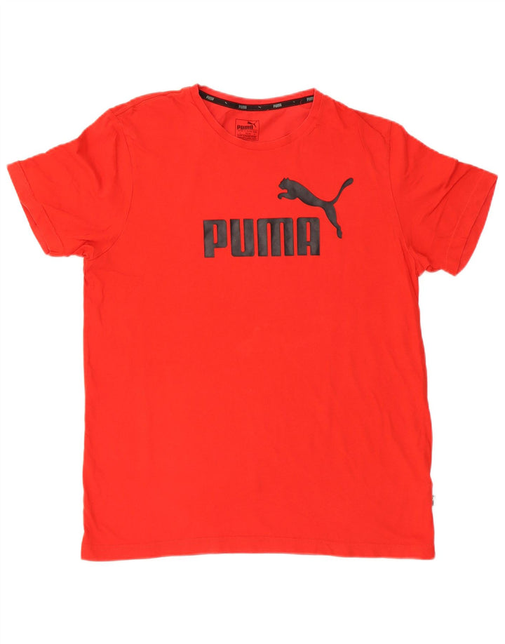 Puma Herre Grafisk T-Shirt Top Stor Rød Bomuld