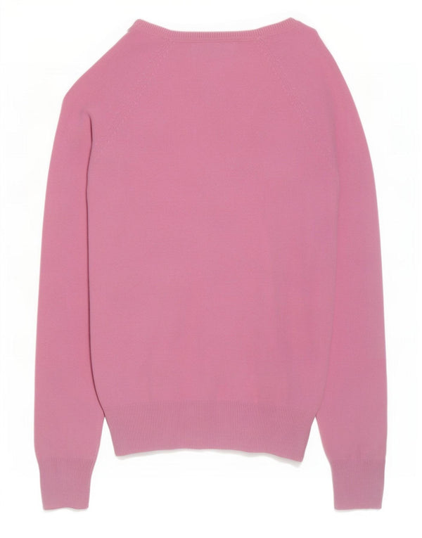 Zara Dame Cardigan Sweater UK 12 Medium Pink Bomuld