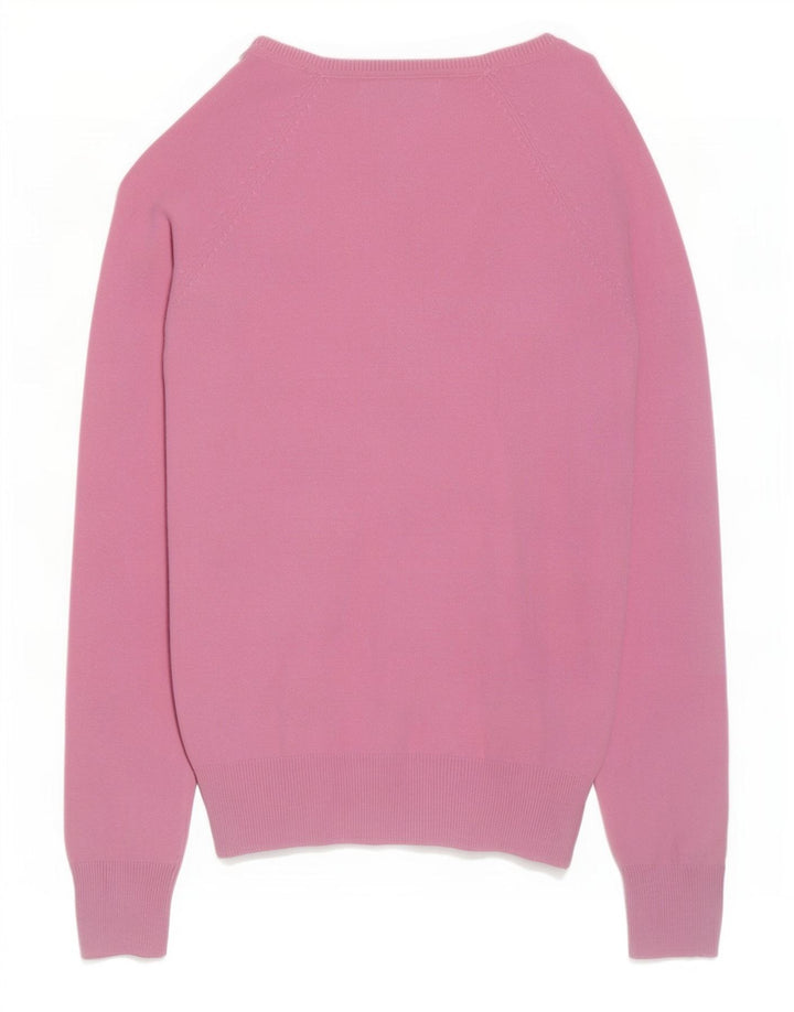 Zara Dame Cardigan Sweater UK 12 Medium Pink Bomuld