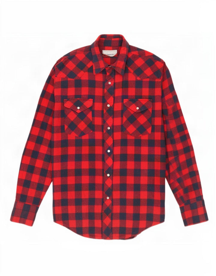 Wrangler Herre Flanelskjorte Medium Rød Gingham Bomuld
