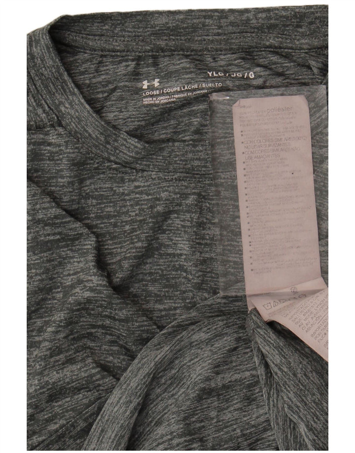 Under Armour Boys T-Shirt Top 11-12 år Large Grå Flecked Polyester