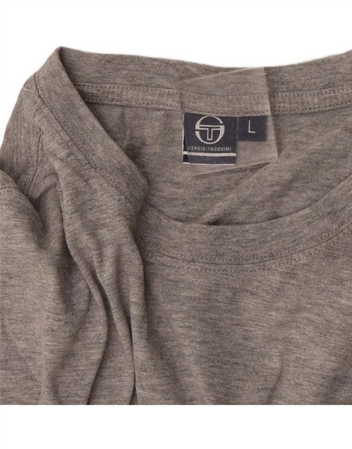 Sergio Tacchini Herre T-Shirt Top Stor Grå Flecked