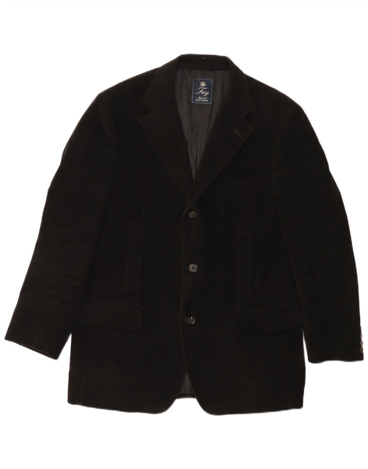 Fay Herre 3 Button Blazer Jacket IT 52 XL Sort Bomuld