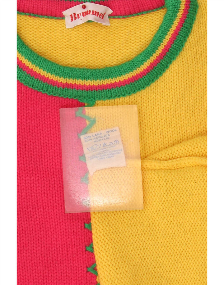 Brummell Dametrøjetrøje med rund hals DK 12 Medium Yellow Colourblock