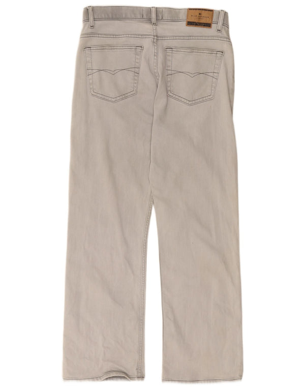 Marks & Spencer Herre Blue Harbor Straight Jeans W34 L29 Grå Bomuld