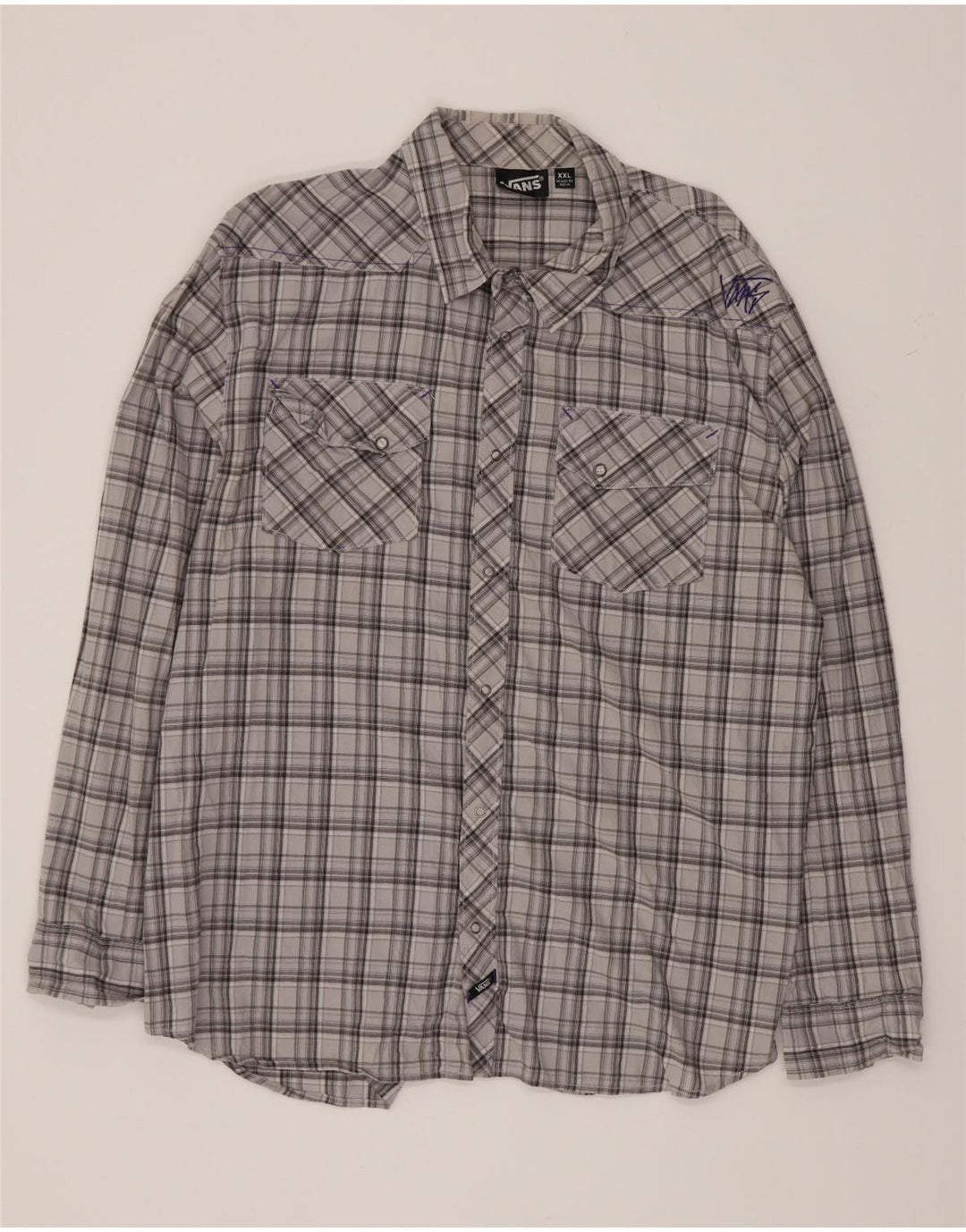 Vans Herreskjorte 2XL Grå ternet bomuld