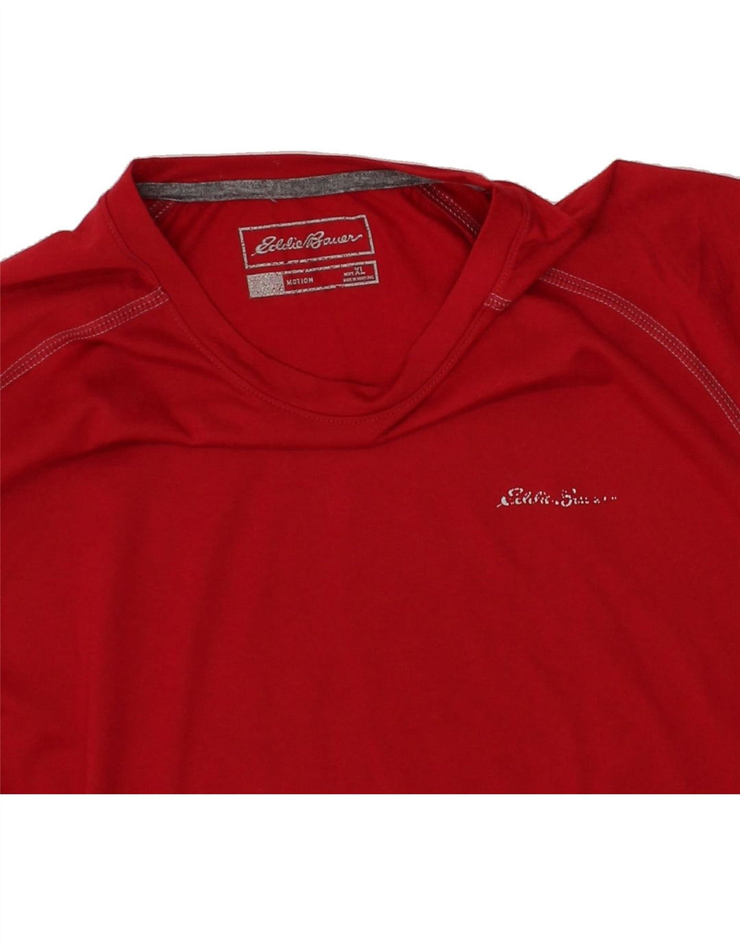 EDDIE BAUER Mens T-Shirt Top XL Red Polyester Vintage Eddie Bauer and Second-Hand Eddie Bauer from Messina Hembry 