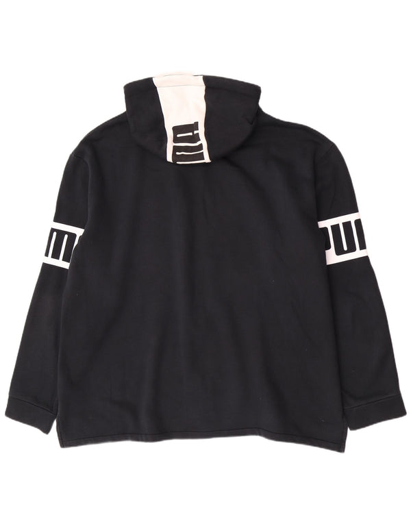 Puma Herre grafisk hættetrøje med lynlås 2XL Marineblå Colourblock Bomuld