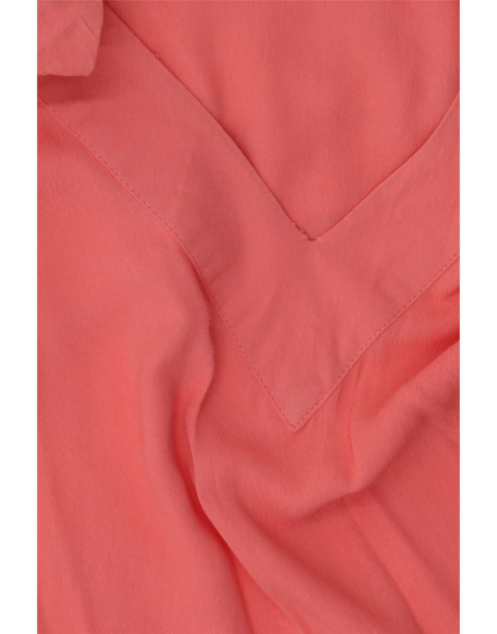 Zara Dame Langærmet Tunika Top UK 10 Small Pink Viscose