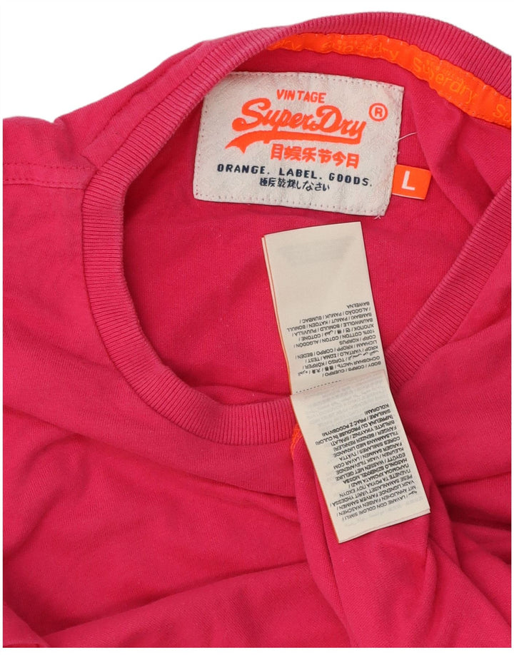 Superdry T-shirt top til kvinder Stor pink bomuld