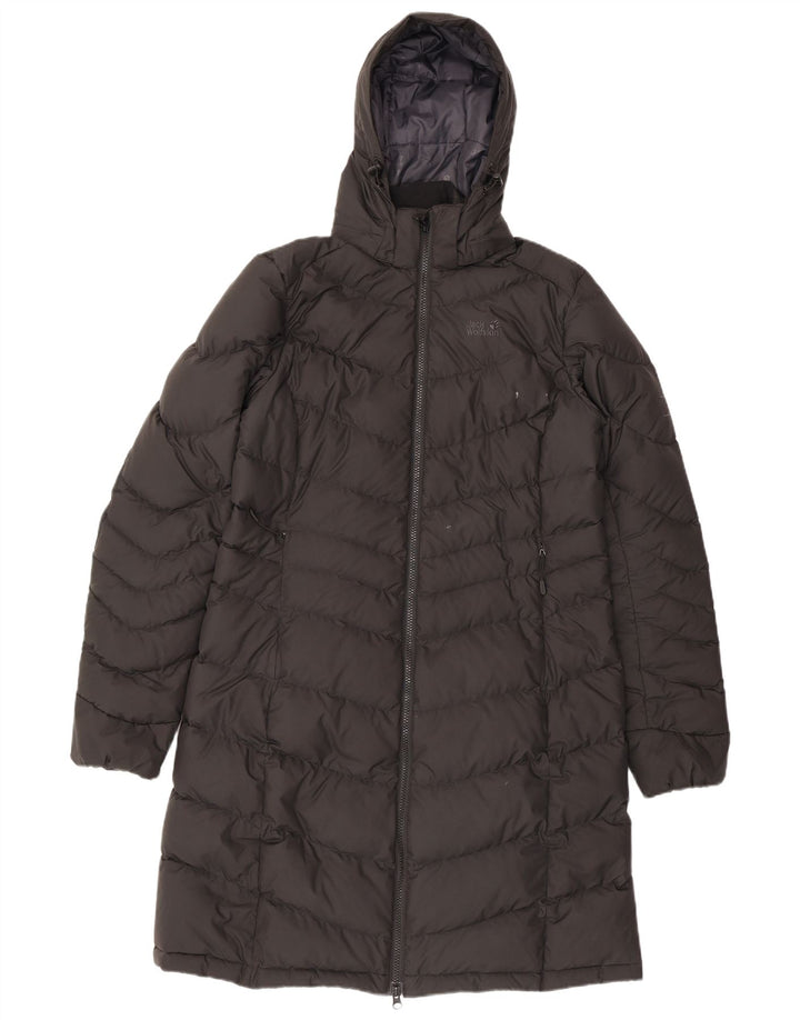 Jack Wolfskin Dame Hætte Polstret Frakke UK 10/12 Medium Sort Polyester