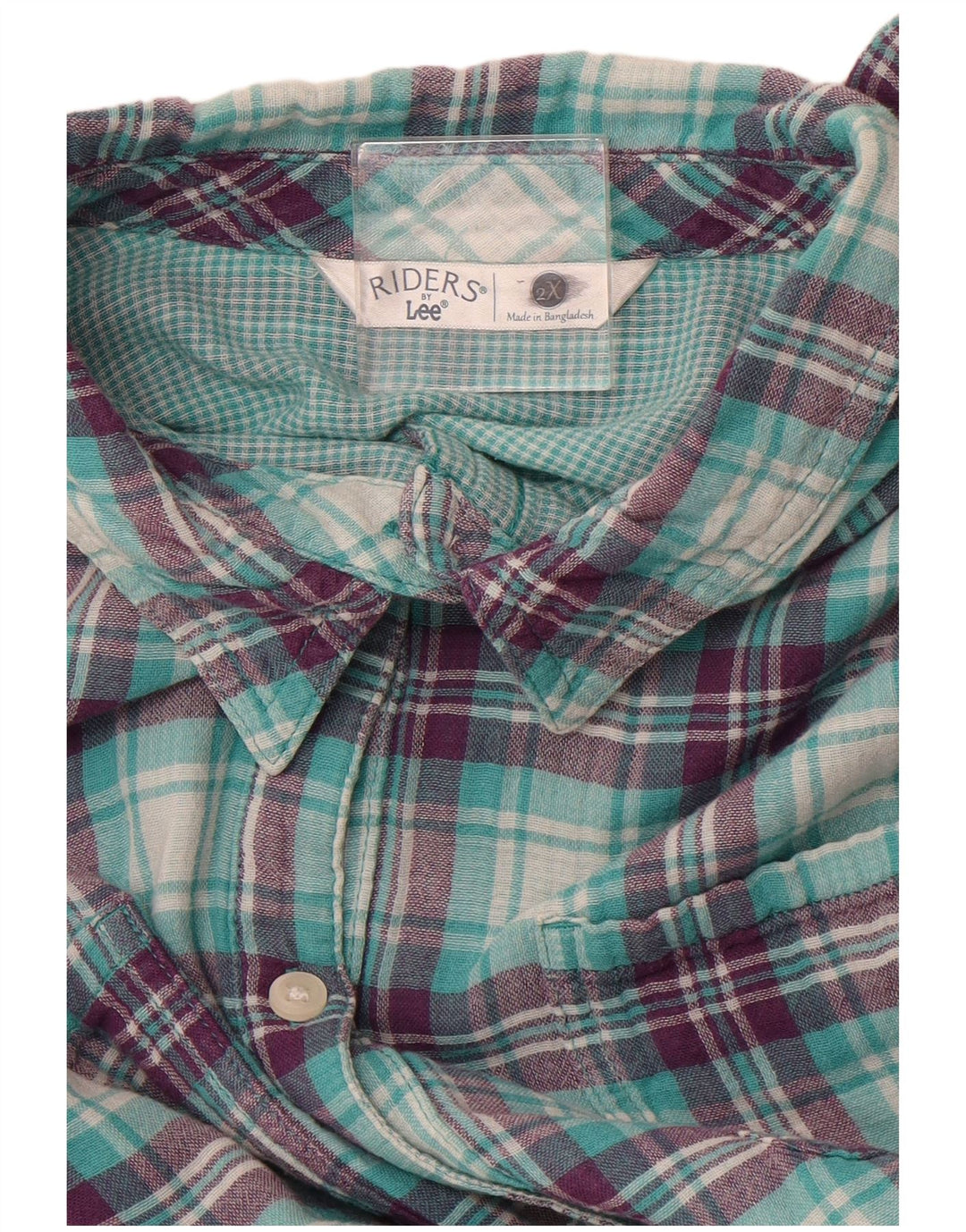 LEE Womens Riders Oversized Flannel Shirt UK 20 2XL Turquoise Check
