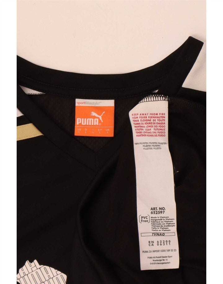 Puma Herre Grafisk T-Shirt Top Stor Sort Colourblock Polyester