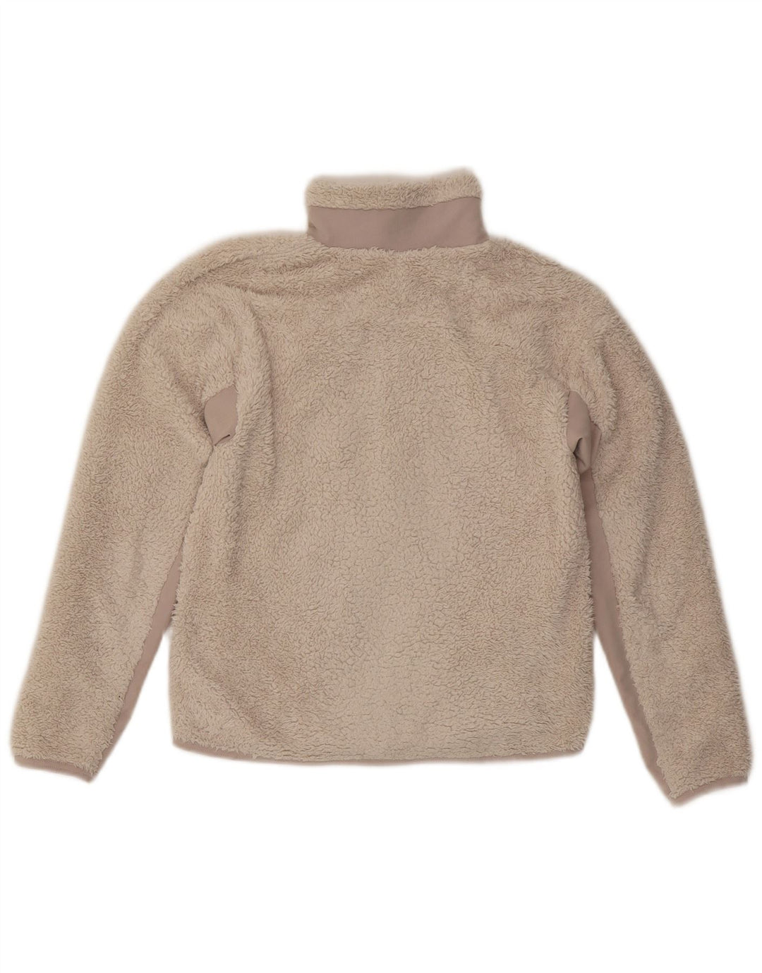 NIKE Fleecejakke i overstørrelse til kvinder UK 6 XS Beige Colourblock Polyester