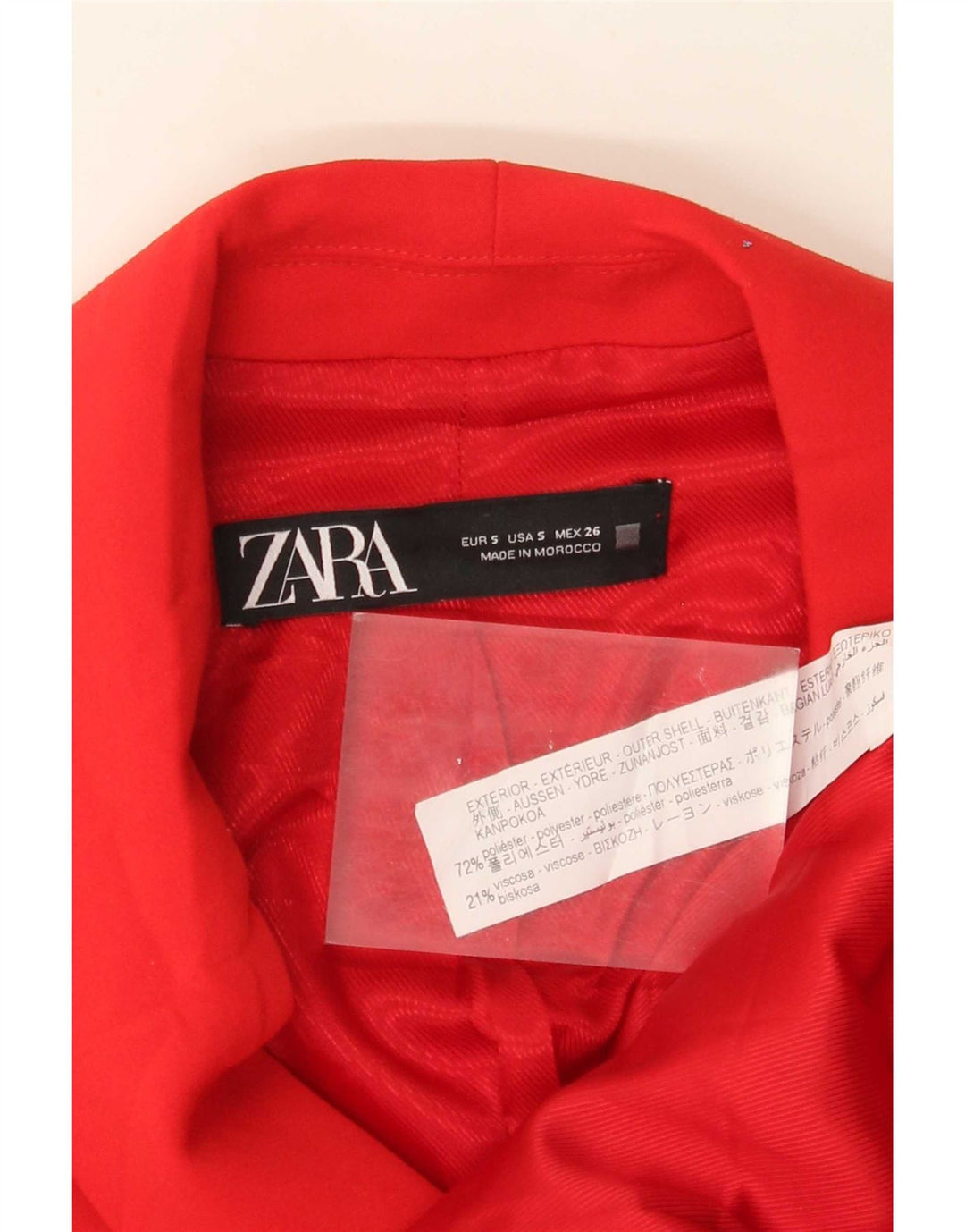 Zara Dame Dobbeltradet Longline vest UK 10 Lille rød polyester