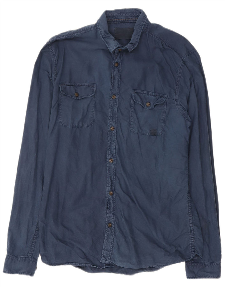 Jack & Jones herreskjorte stor marineblå bomuld