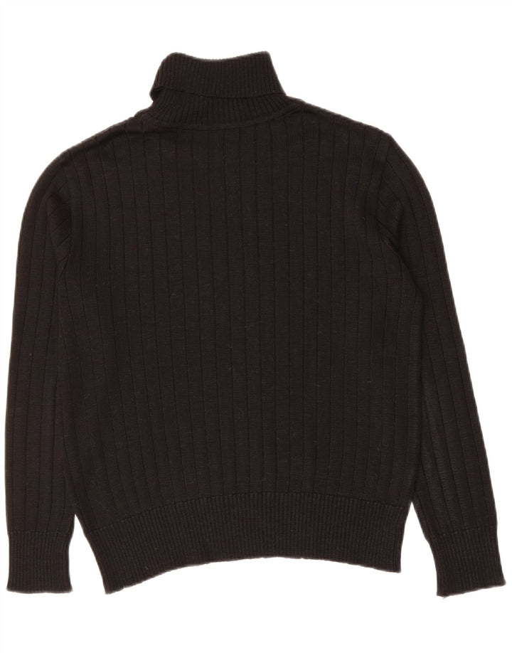 VINTAGE Womens Roll Neck Jumper Sweater UK 14 Medium Black