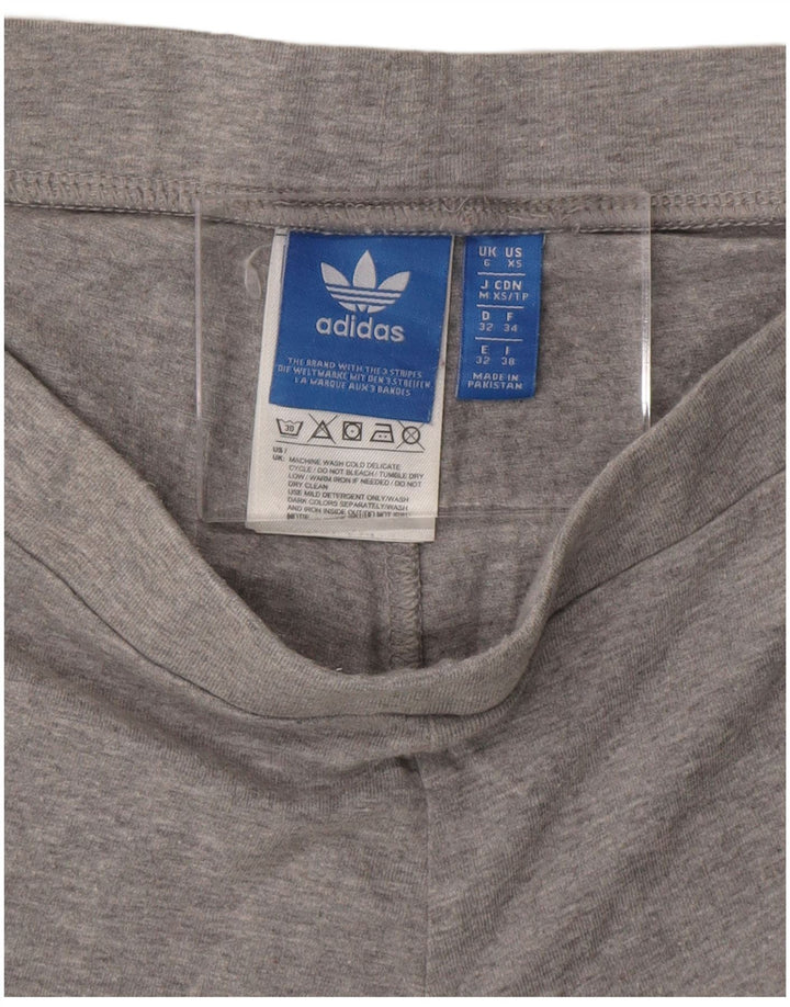 ADIDAS Dame Leggings UK 6 XS Grå Bomuld