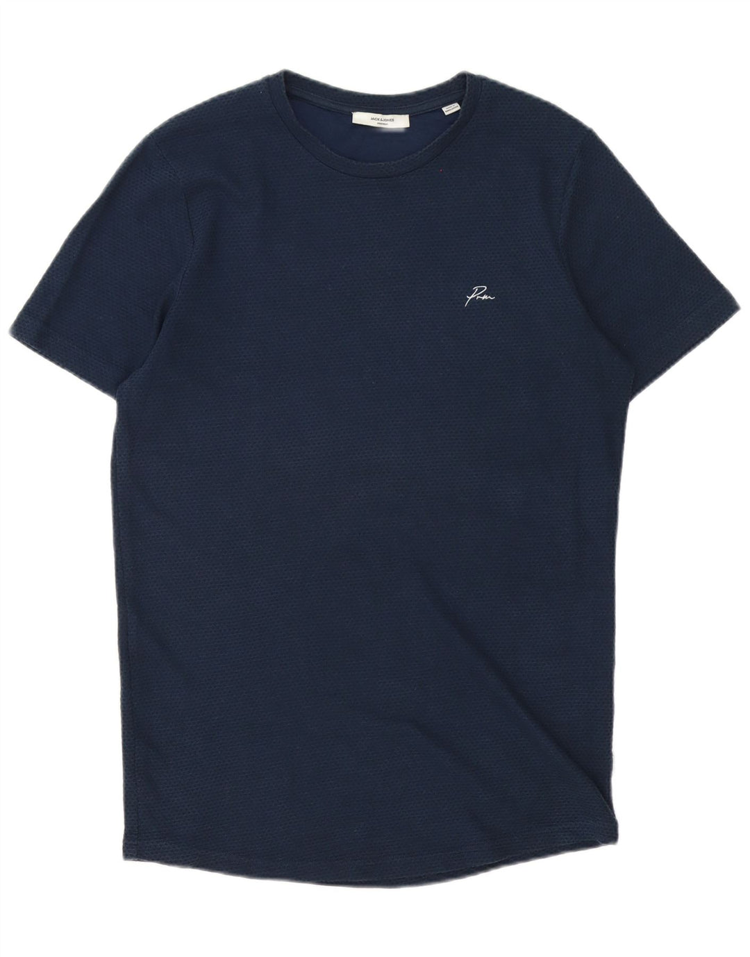 Jack & Jones herre T-shirt top mellem marineblå plettet bomuld