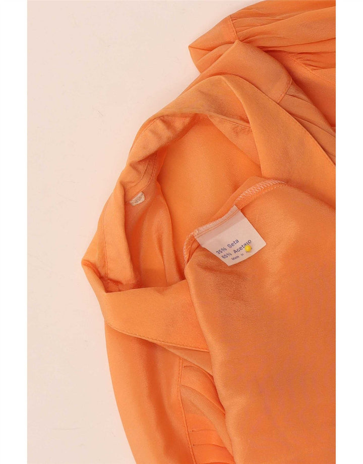 Vintage Dame Relaxed Fit Gennemsigtig skjortebluse EU 40 Medium Orange