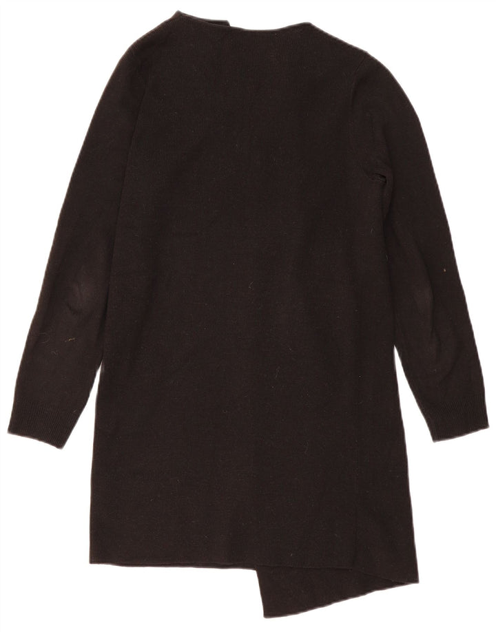 Marks & Spencer Womens Longline Open Cardigan Sweater UK 10 Small Black