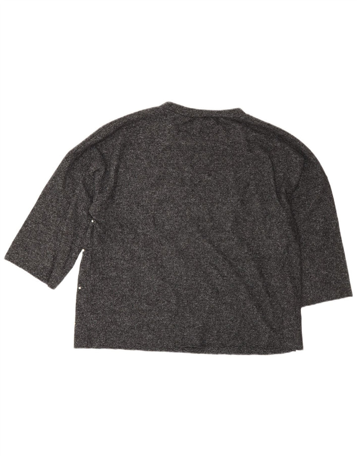 Zara Dame Oversized Top 3/4 ærme UK 14 Medium Grey Polyester
