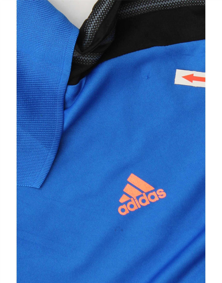 Adidas Herre Climacool Polo Shirt 2XL Blå Colourblock Polyester