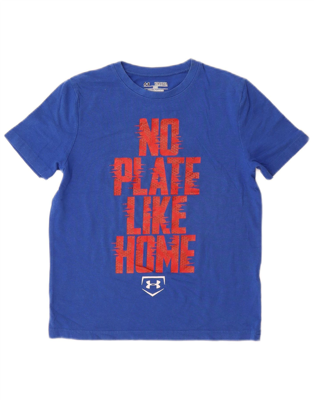 UNDER ARMOUR Boys Heat Gear Grafisk T-Shirt Top 7-8 år Lille Blå