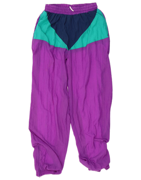 Vintage træningsdragt til kvinder Joggers UK 12 Medium Purple Colourblock