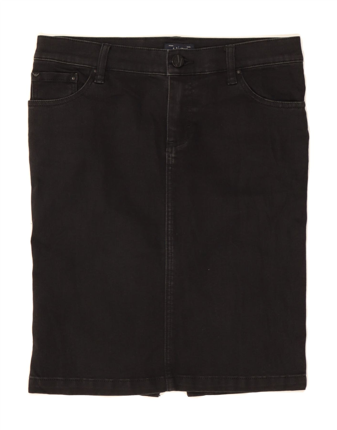 ARMANI JEANS Womens Denim Skirt IT 42 Medium W28 Black Vintage Armani Jeans and Second-Hand Armani Jeans from Messina Hembry 