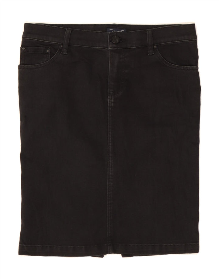 ARMANI JEANS Womens Denim Skirt IT 42 Medium W28 Black Vintage Armani Jeans and Second-Hand Armani Jeans from Messina Hembry 