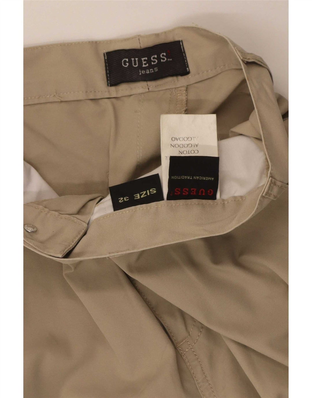 Guess Straight Cargo Bukser til mænd W32 L30 Beige Bomuld