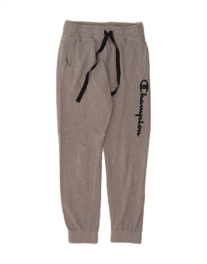 CHAMPION Mens Graphic Tracksuit Trousers Joggers Small  Grey Cotton Vintage Champion and Second-Hand Champion from Messina Hembry 