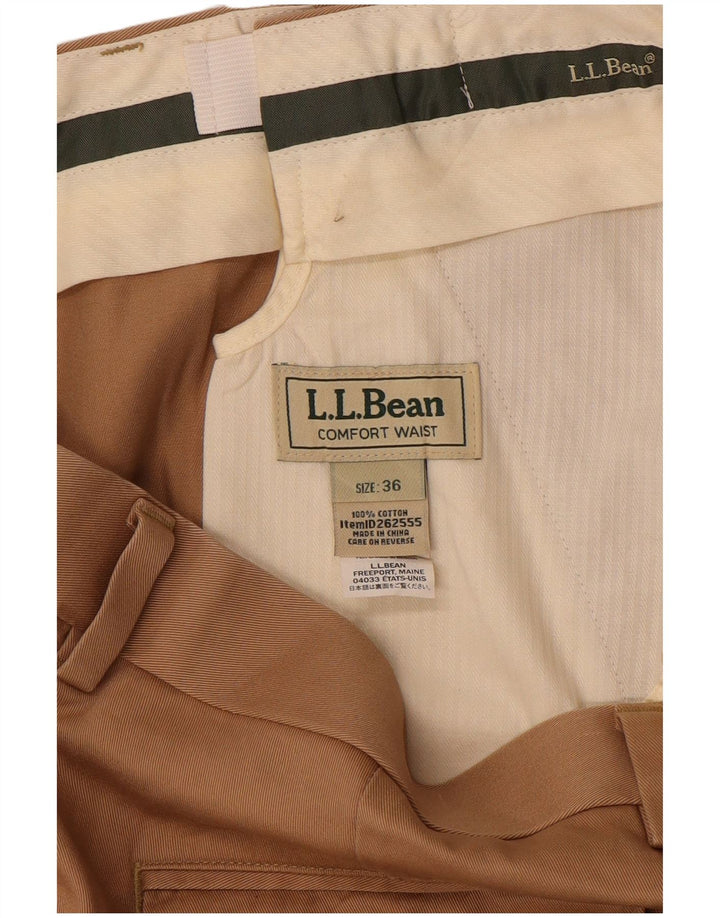 L.L.BEAN Herre Comfort Fit Straight Chino Bukser W36 L31 Beige Bomuld