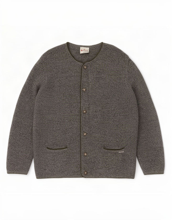 Kaufmann Herre Cardigan Sweater IT 56 2XL Grå Virgin Wool
