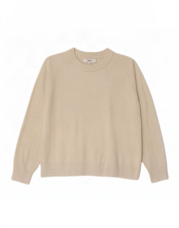 Marks & Spencer Dame sweater med rund hals DK 14 Medium Beige