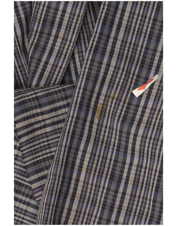 Green Fox Herre 2-knap 3/4-ærmet blazerjakke UK 38 Medium Blue Check