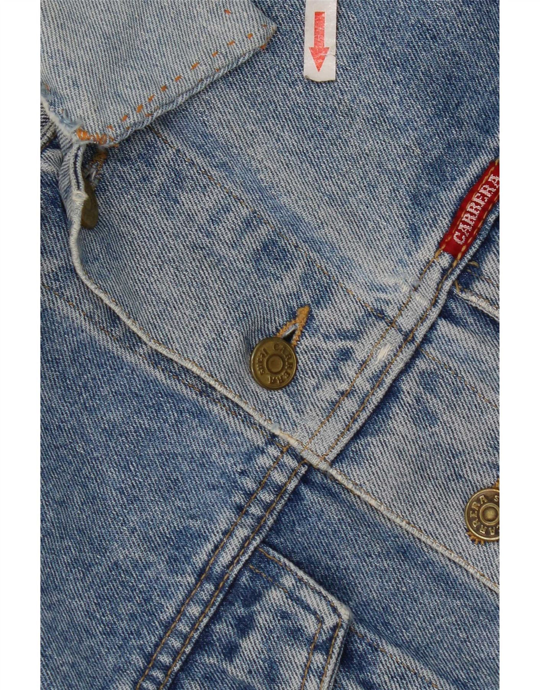 Carrera Herre Distressed Denim Jacket UK 36 Small Blue Cotton