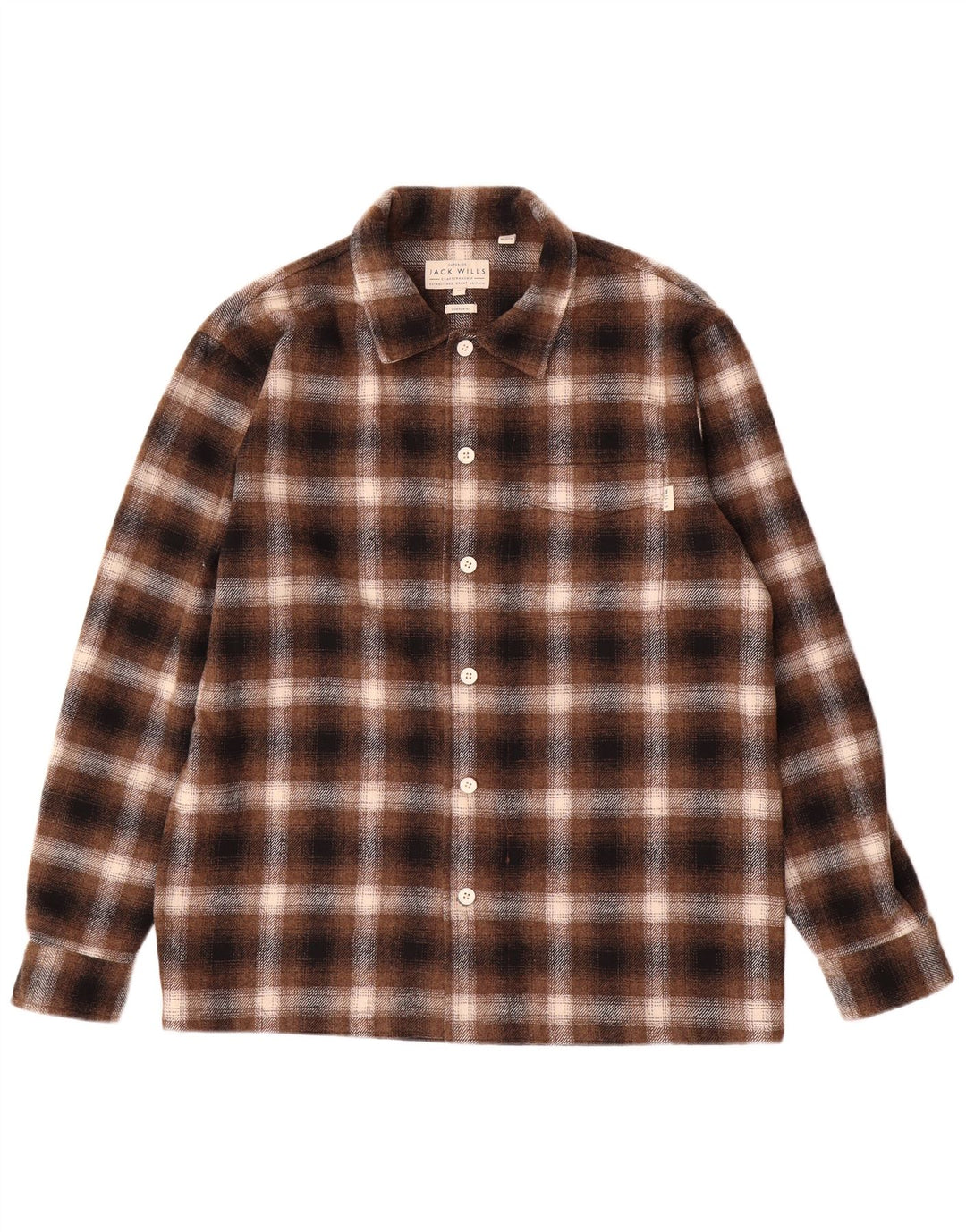 Jack Wills Herre Overshirt Flanellskjorte Medium Brun Ternet