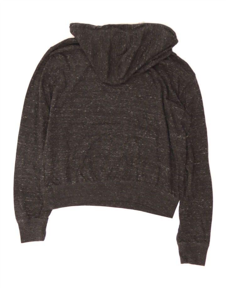 NIKE Womens Graphic Oversized Hoodie Jumper UK 10 Small Grey Flecked Vintage Nike and Second-Hand Nike from Messina Hembry 